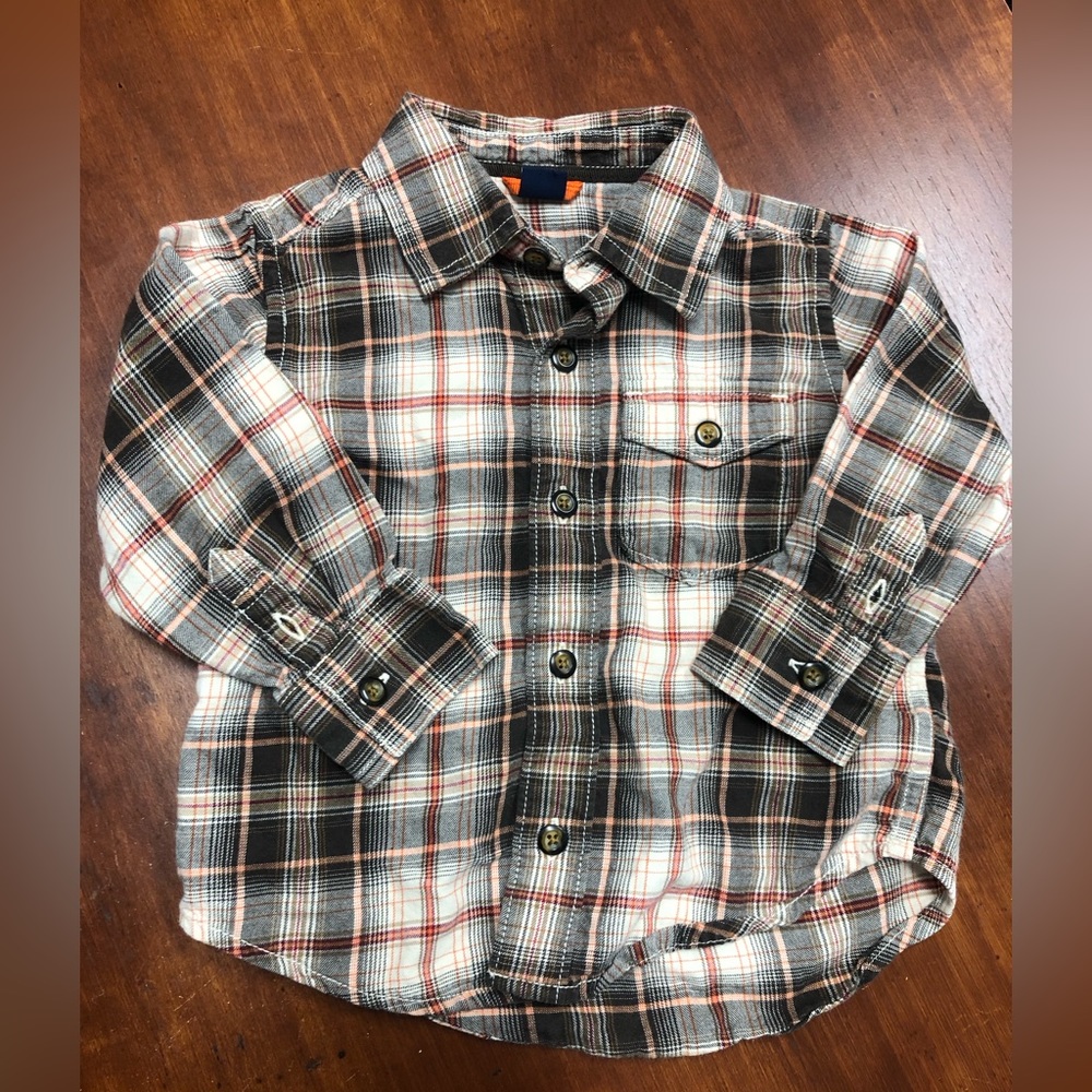 Boy’s 18-24 months baby GAP orange/black button down